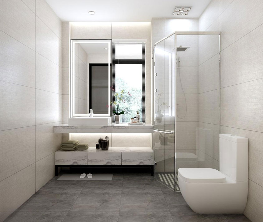 Mẫu thiết kế biệt thự Tân cổ điển 3 tầng mái nhật 250m2 11 Khu vực WC cũng được các kiến trúc sư khéo léo sắp xếp một cách tinh tế