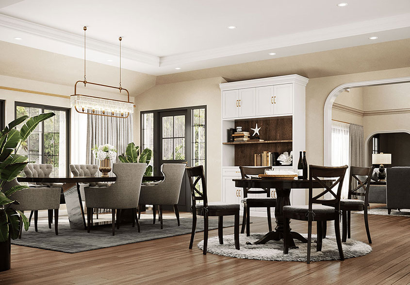 Thiết kế biệt thự tân cổ điển 2 tầng 400m2 xa hoa tráng lệ 6 Phòng bếp được sắp đặt một cách hơp lý tạo không gian rộng và thoáng