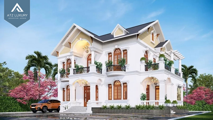Mẫu biệt thự 2 tầng mái Thái