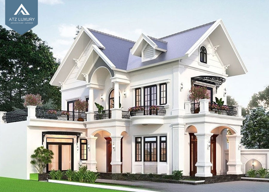 Mẫu nhà biệt thự 2 tầng mái thái