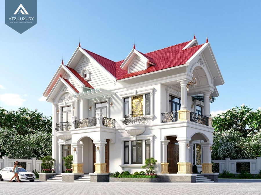 Mẫu biệt thự 2 tầng mái Thái đẹp