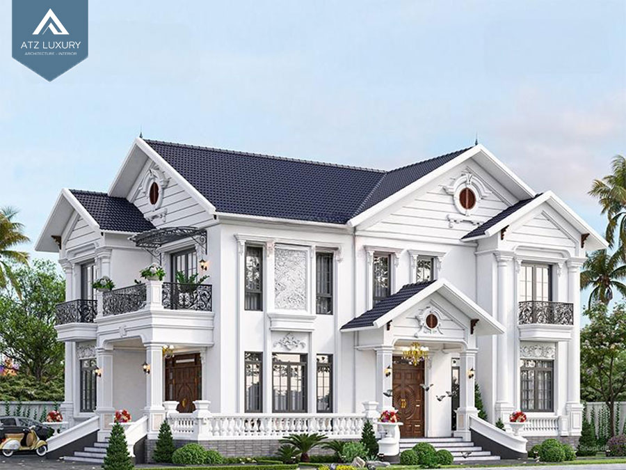 Mẫu biệt thự 2 tầng mái thái đẹp