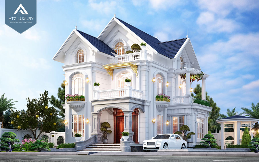 Mẫu biệt thự 2 tầng mái Thái cao cấp đẹp sang trọng