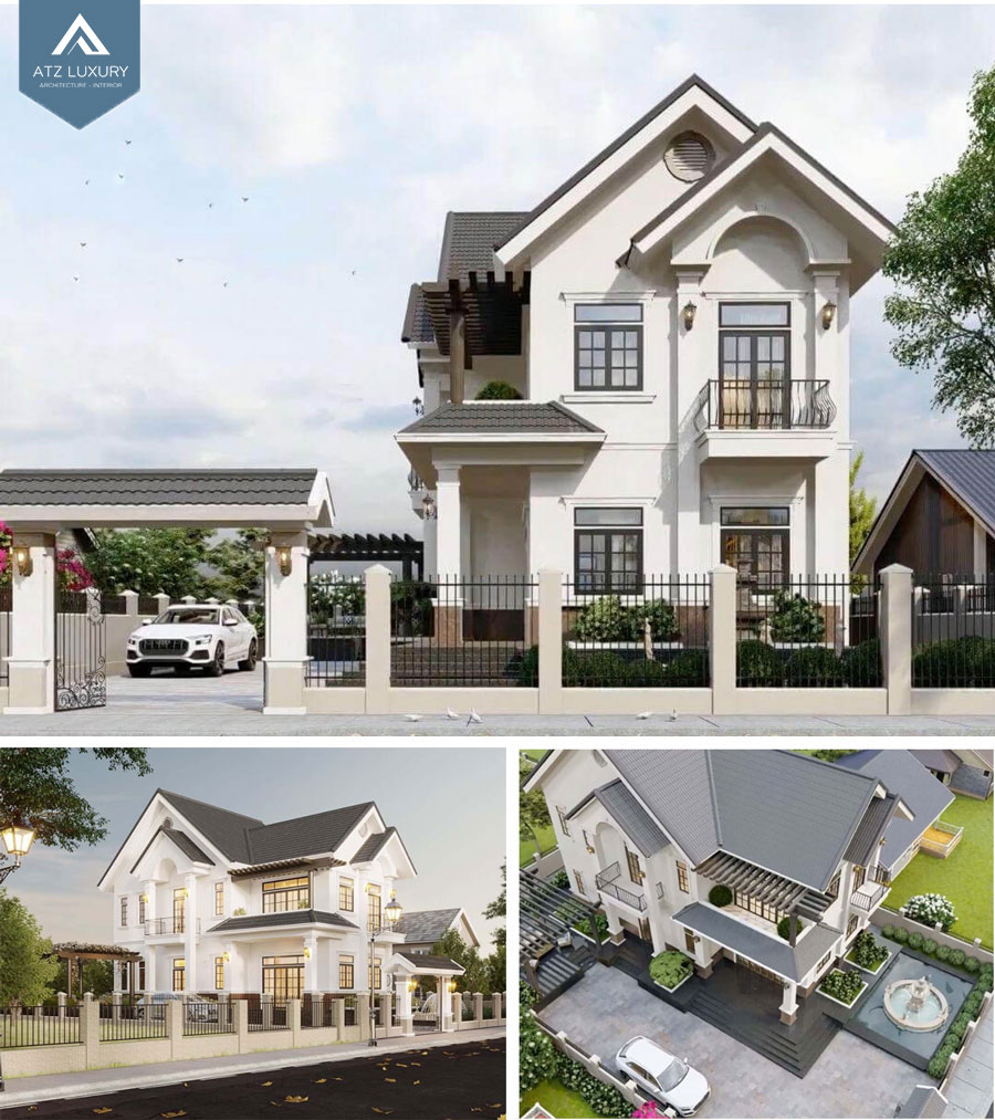 Mẫu biệt thự 2 tầng mái Thái
