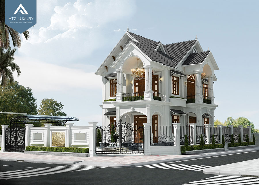 Mẫu biệt thự 2 tầng mái Thái