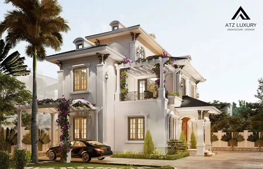 biệt thự 2 tầng 1 tum