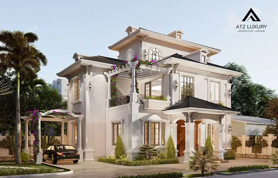 Mẫu biệt thự 2 tầng 1 tum