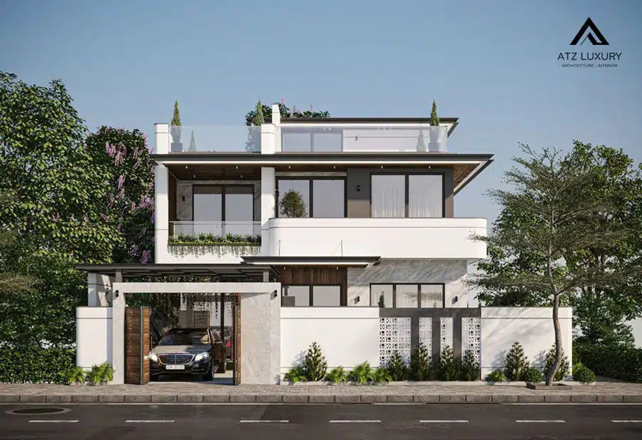 biệt thự 2 tầng 1 tum