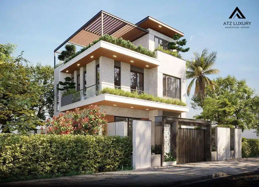 biệt thự 2 tầng 1 tum