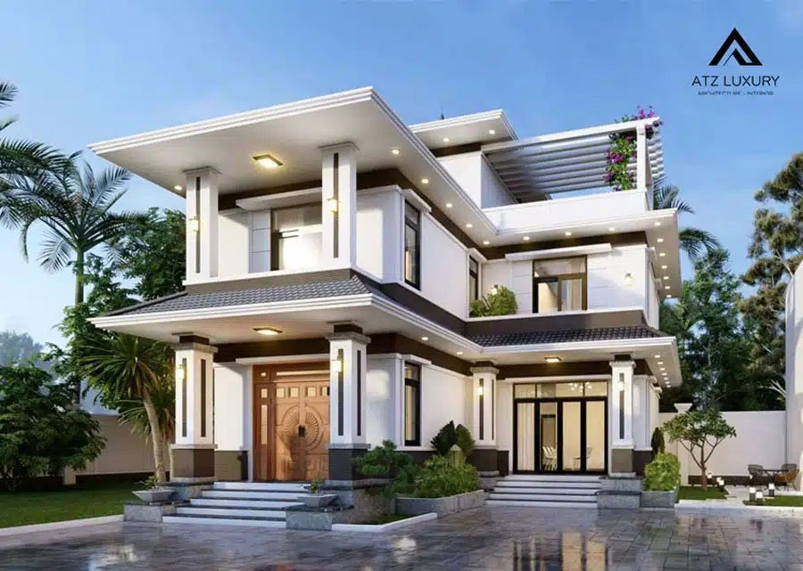 biệt thự 2 tầng 1 tum
