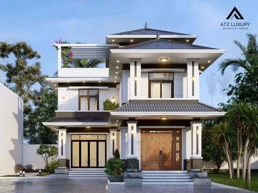 Mẫu biệt thự 2 tầng 1 tum