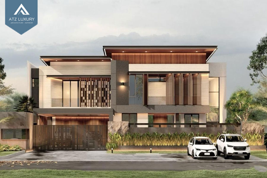 Thiết kế biệt thự 2 tầng mái bằng