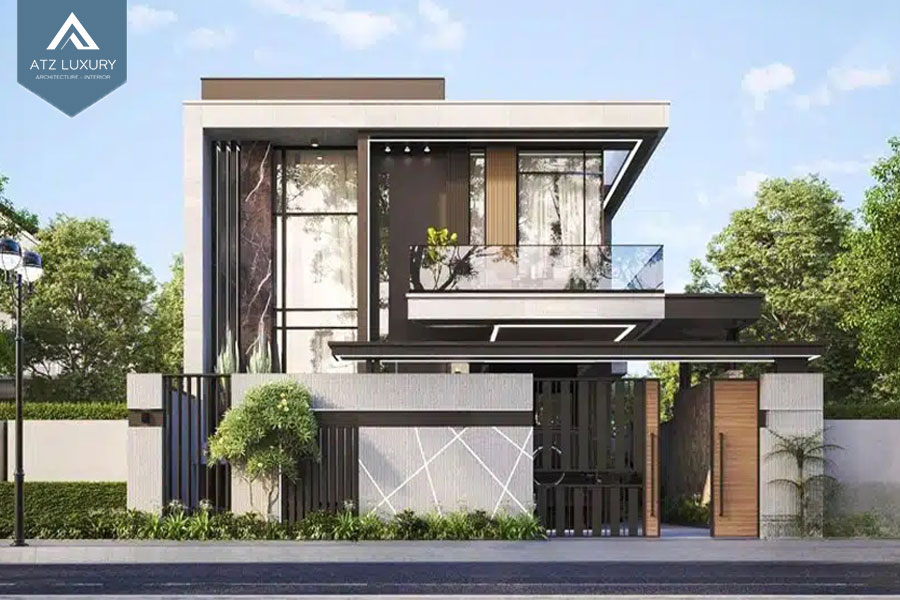Mẫu biệt thự mái bằng 2 tầng