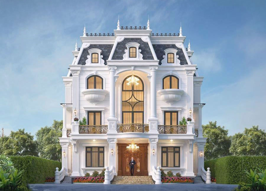 Thiết kế mẫu biệt thự 3 tầng tân cổ điển