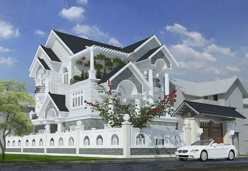 Đoan giản và nhẹ nhàng mẫu thiết kế biệt thự 3 tầng mái Thái vẫn toát lên được nét đẹp sang trọng