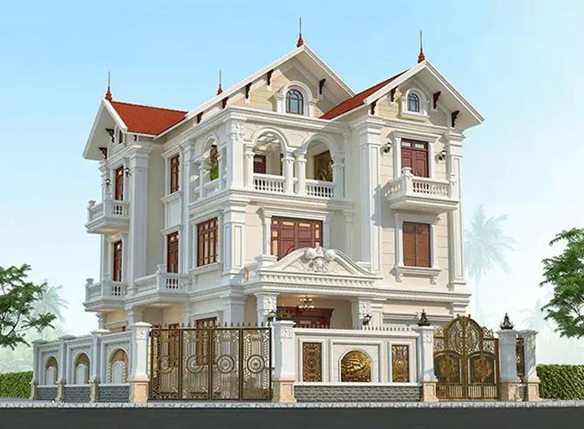 Mẫu biệt thự mái Thái 3 tầng