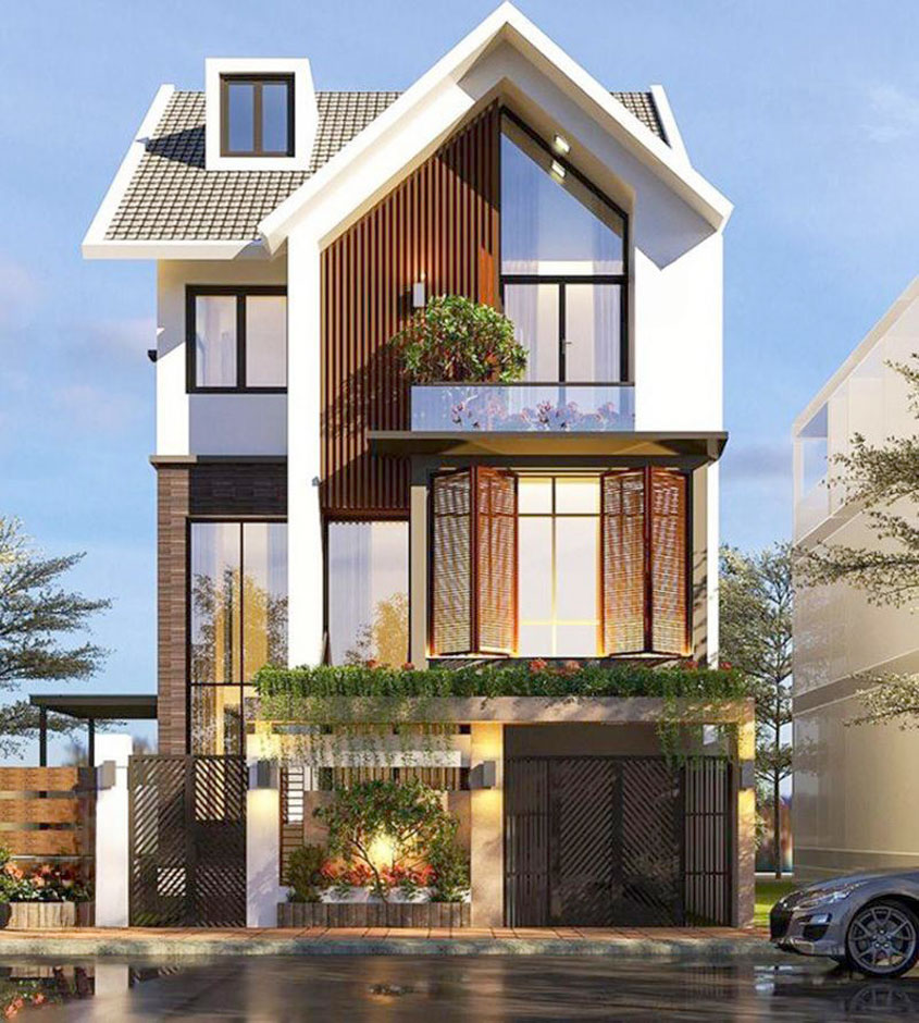 biệt thự 3 tầng mái thái