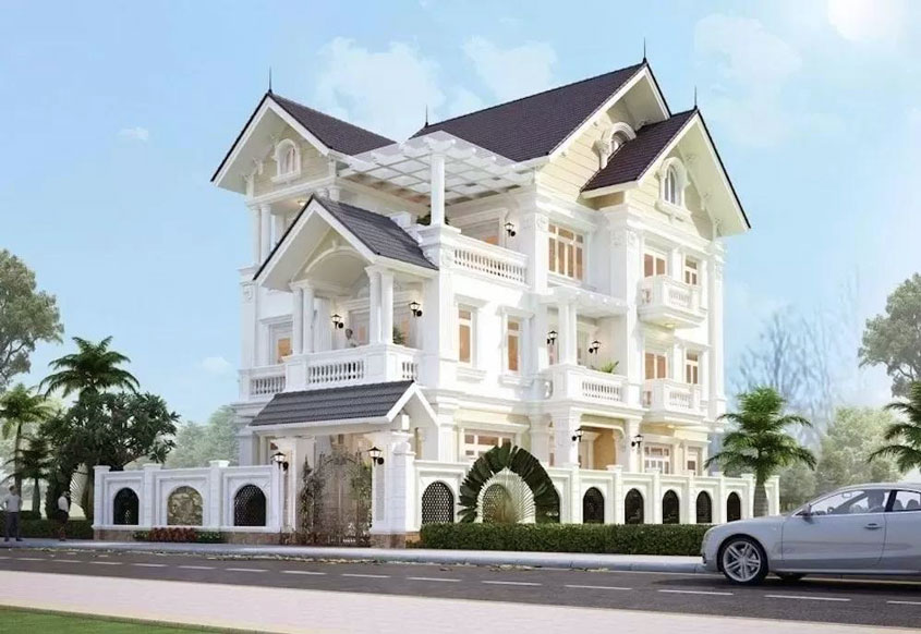 mẫu biệt thự 3 tầng mái Thái