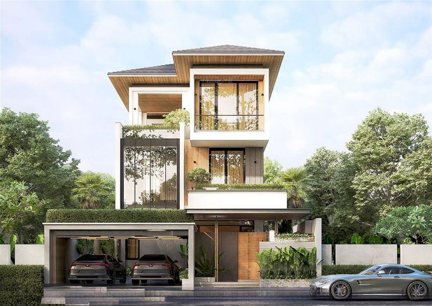 biệt thự 3 tầng hiện đại 120m2