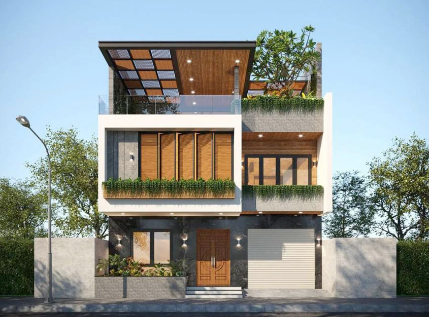 biệt thự 3 tầng hiện đại 120m2