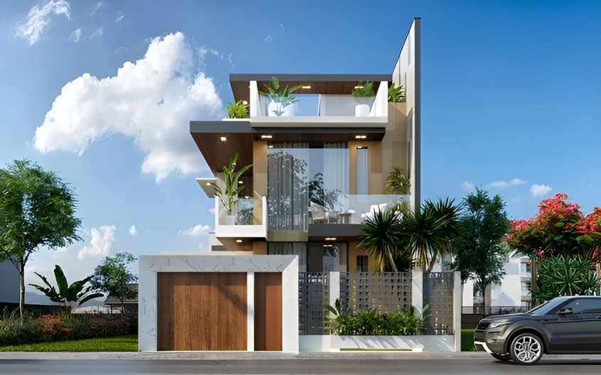 nhà biệt thự 3 tầng hiện đại 120m2
