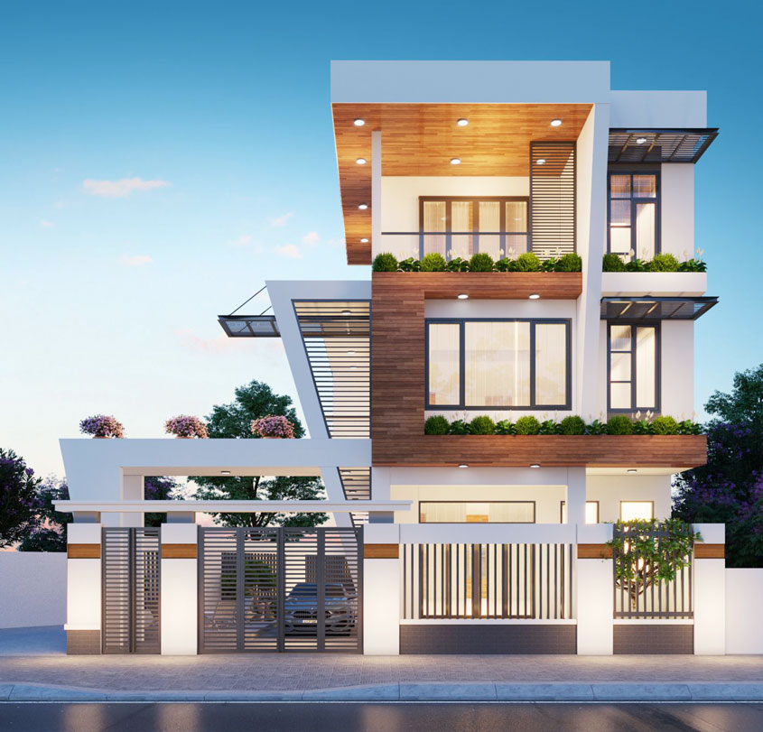 biệt thự 3 tầng hiện đại 120m2