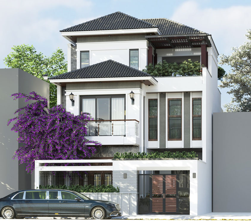 mẫu biệt thự 3 tầng hiện đại 120m2 đẹp