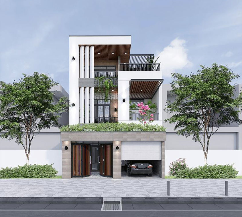 biệt thự 3 tầng hiện đại 120m2