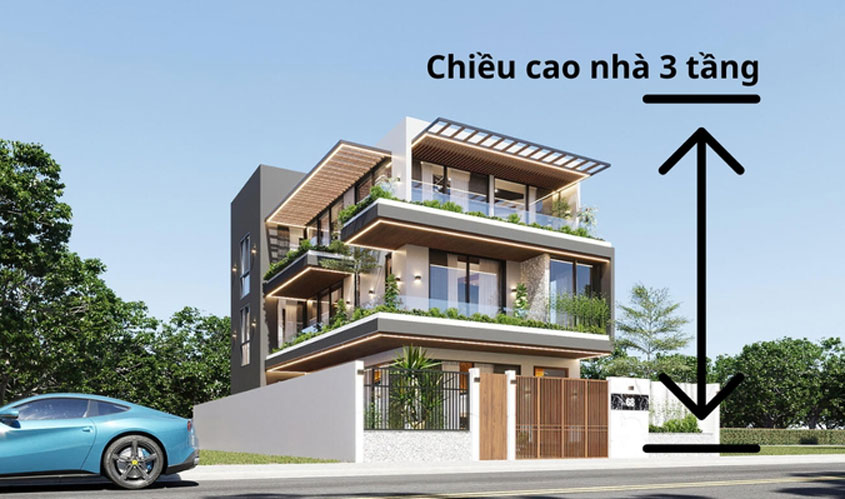 Chiều cao nhà 3 tầng bao nhiêu là hợp lý chuẩn phong thủy? 4 Chiều cao nhà 3 tầng bao nhiêu là hợp lý