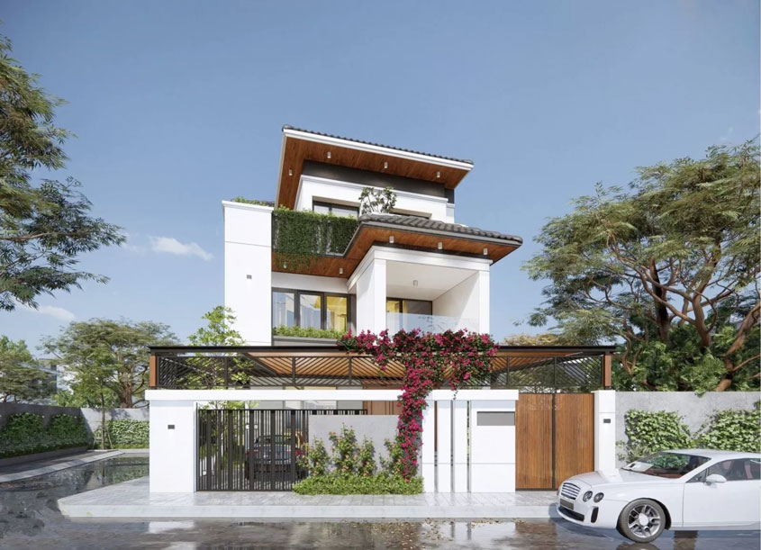 biệt thự 3 tầng hiện đại 120m2