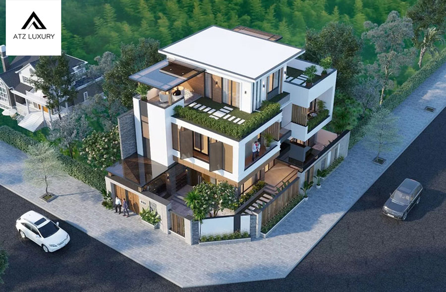 biệt thự 3 tầng hiện đại 2 mặt tiền