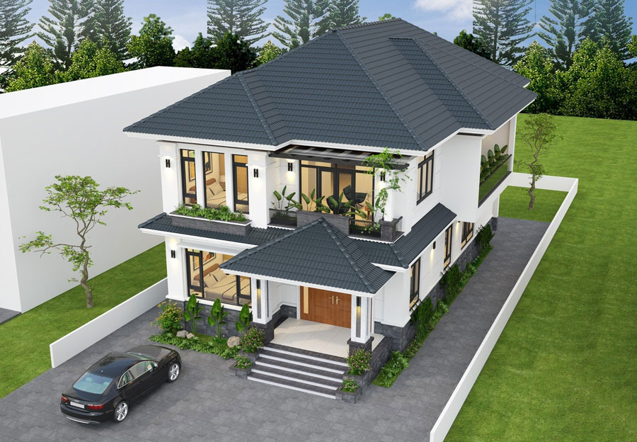 biệt thự 2 tầng mặt tiền 8m