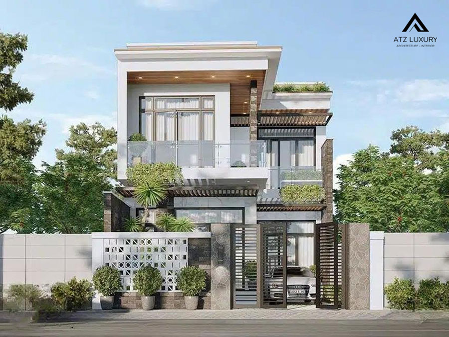 biệt thự 2 tầng mặt tiền 8m