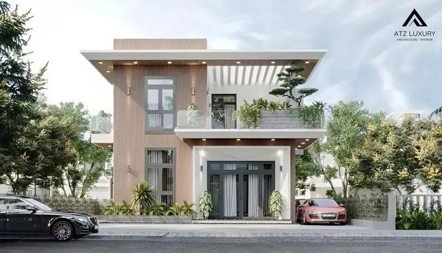 biệt thự 2 tầng mặt tiền 8m