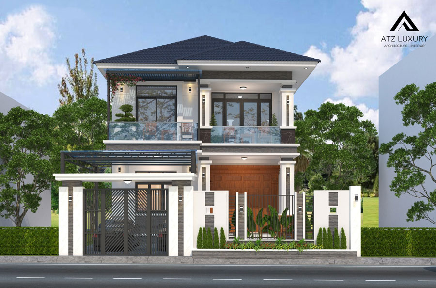 Biệt thự mặt tiền 8m 2 tầng