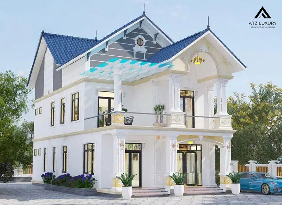 Mẫu biệt thự 2 tầng mặt tiền 8m