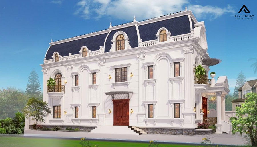 Mẫu biệt thự 2 tầng mặt tiền 8m