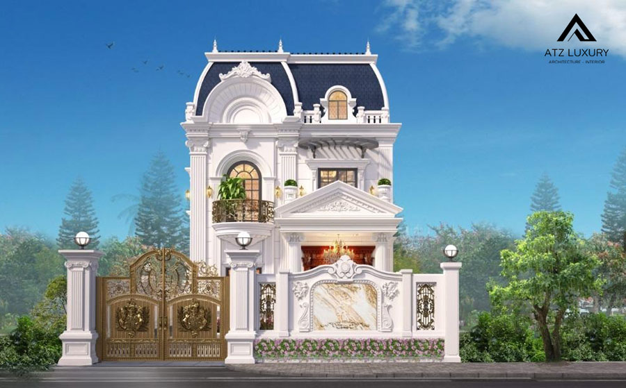 Thiết kế biệt thự 2 tầng mặt tiền 8m
