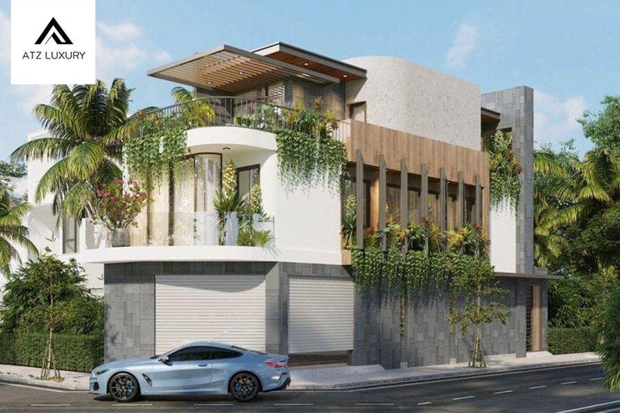 biệt thự hiện đại 3 tầng 2 mặt tiền