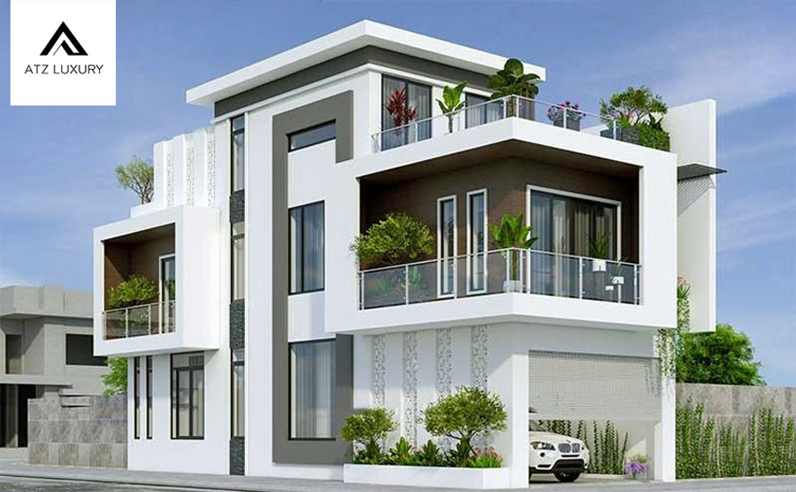 biệt thự hiện đại 3 tầng 2 mặt tiền