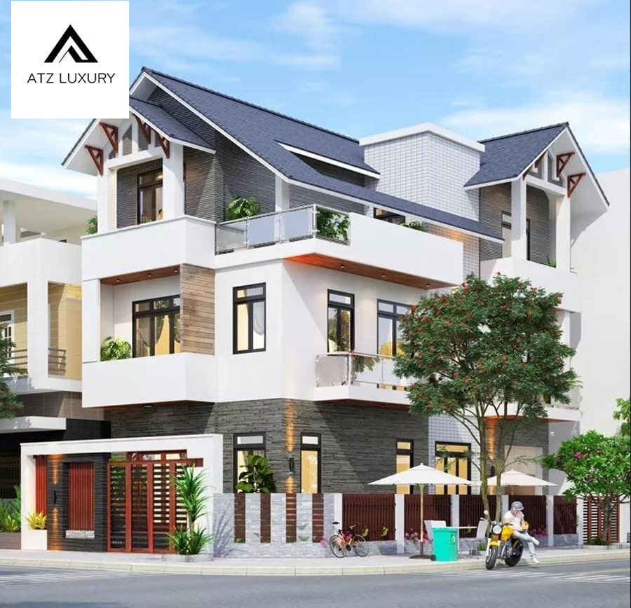 biệt thự hiện đại 3 tầng 2 mặt tiền