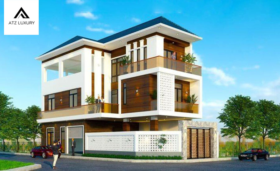 biệt thự hiện đại 3 tầng 2 mặt tiền