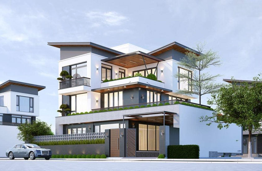 biệt thự 3 tầng hiện đại 120m2