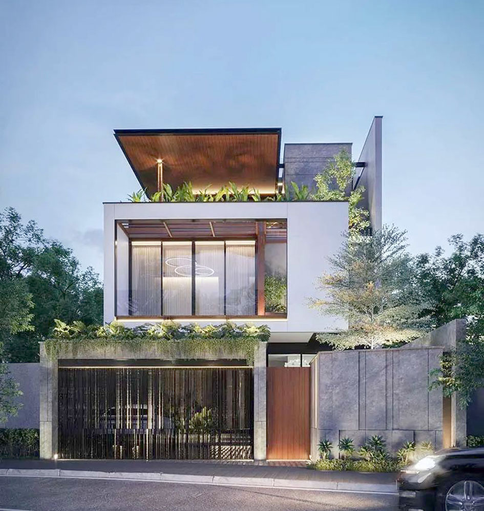 nhà biệt thự 2 tầng mặt tiền 7m