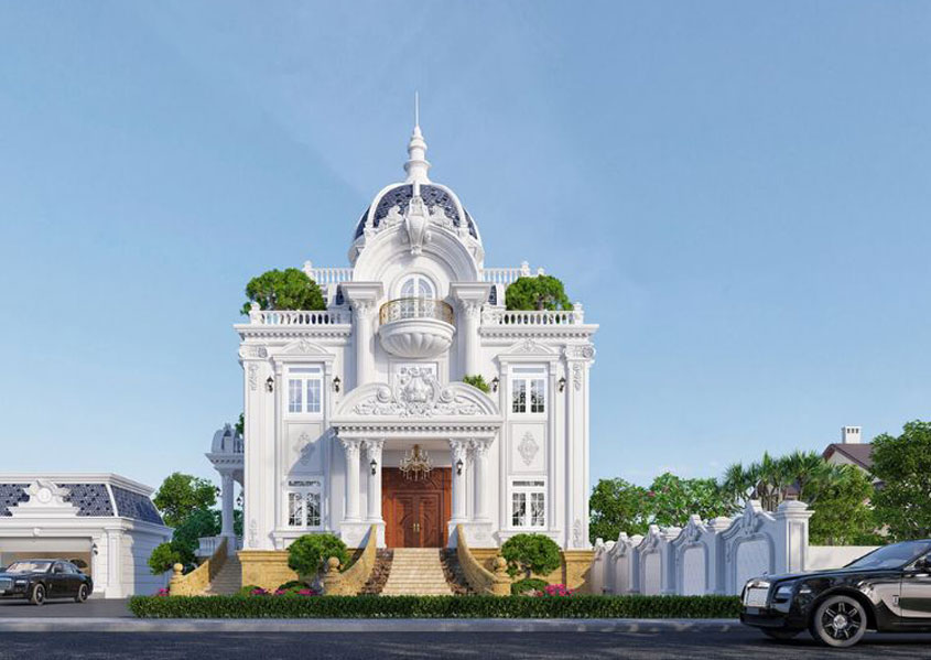 Mẫu biệt thự 3 tầng 5 phòng ngủ