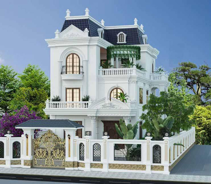 Mẫu nhà biệt thự 3 tầng 5 phòng ngủ