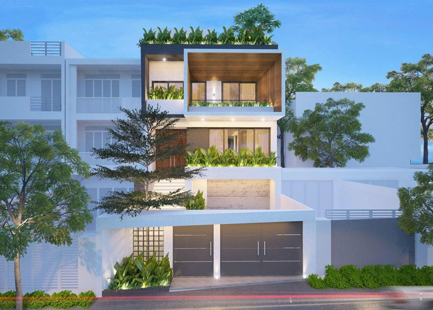 Mẫu biệt thự 3 tầng 5 phòng ngủ