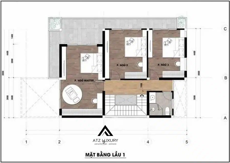 thiết kế biệt thự 2 tầng 120m2