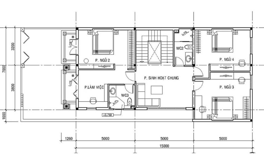 mẫu thiết kế biệt thự 3 tầng 5 phòng ngủ đẹp
