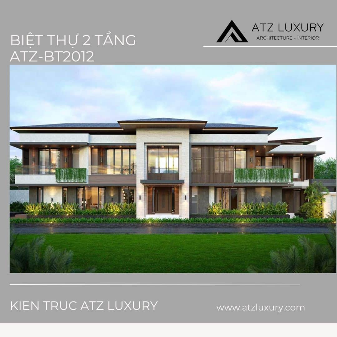 Mẫu biệt thự 2 tầng hiện đại mái Nhật ATZ-BT2012